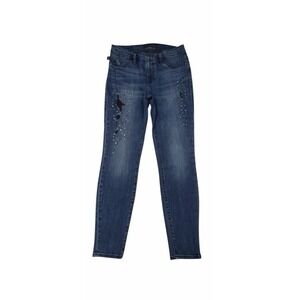 Rock & Republic Kashmiere Skinny Jeans Women's Size 12 M Dark Wash Embellished